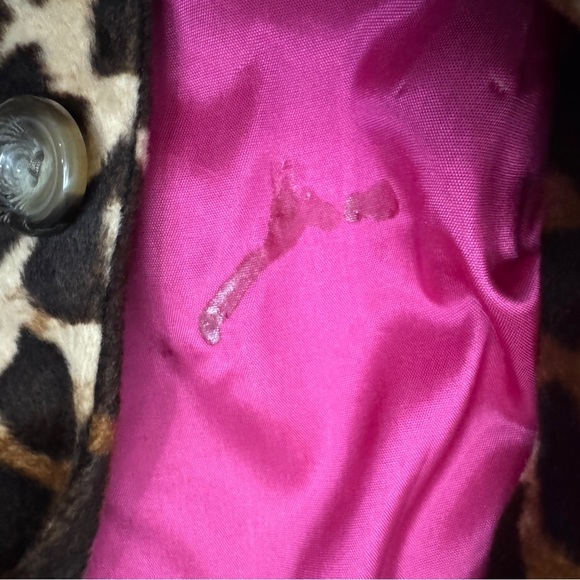 Jules Allen Giraffe Print Coat Vintage Y2K Womens Size Medium - Picture 10 of 10